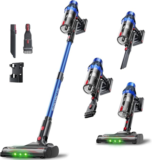 UNINELL HOME Cordless Vacuum Cleaner Powerful 45kPa/500W/55Mins, Stick Vacuum Cleaner with Detachable Battery, LED Display, Anti-Tangle for Pet Hair, Lightweight Self-Standing for Harwood/Carpet