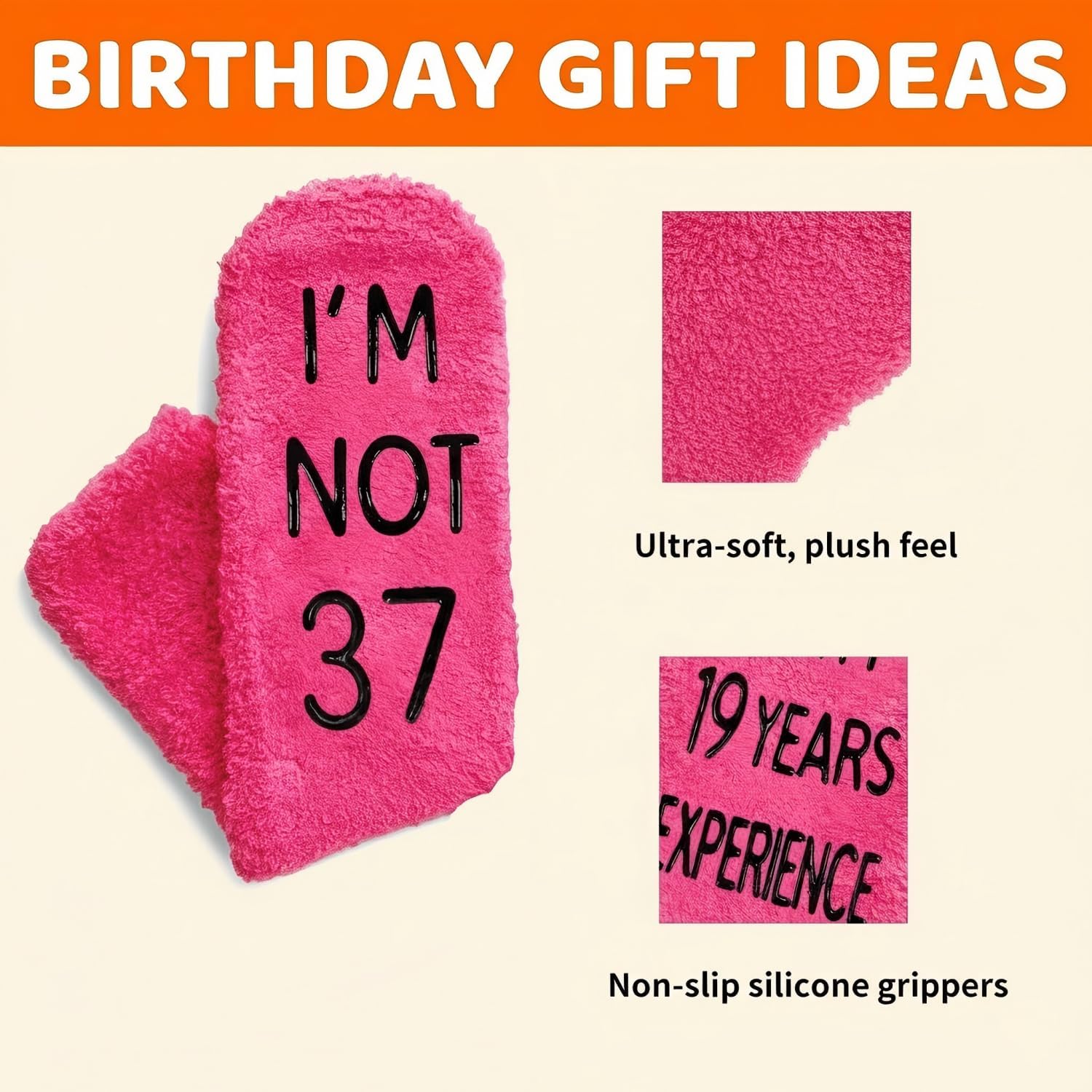 HAPPYPOP Fun Birthday Gifts Women - Fuzzy 30 31 32 33 34 35 36 37 38 39 40 Year Old Socks - Image 3