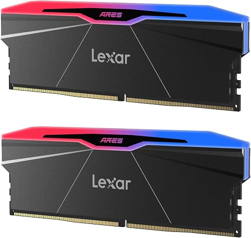 Lexar Kit de memoria RAM RGB DDR5 de 32 GB (2 x 16 GB) 6000 MHz CL28, memoria de escritorio UDIMM de 288 pines, memoria de computadora de alto rendimiento para AMD EXPO, AI, DRAM potenciada por SK