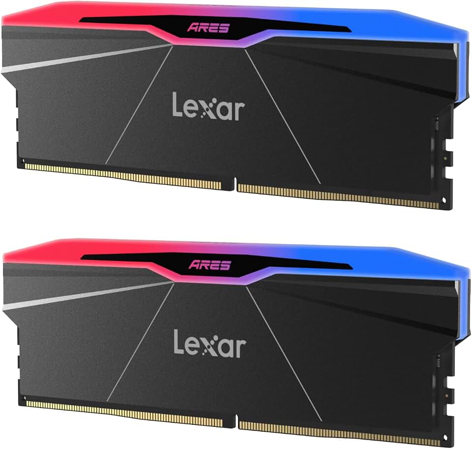 Lexar Lot de 2 Barrettes de mémoire RAM RVB 32 Go (2 x 16 Go) 6400 MHz CL30