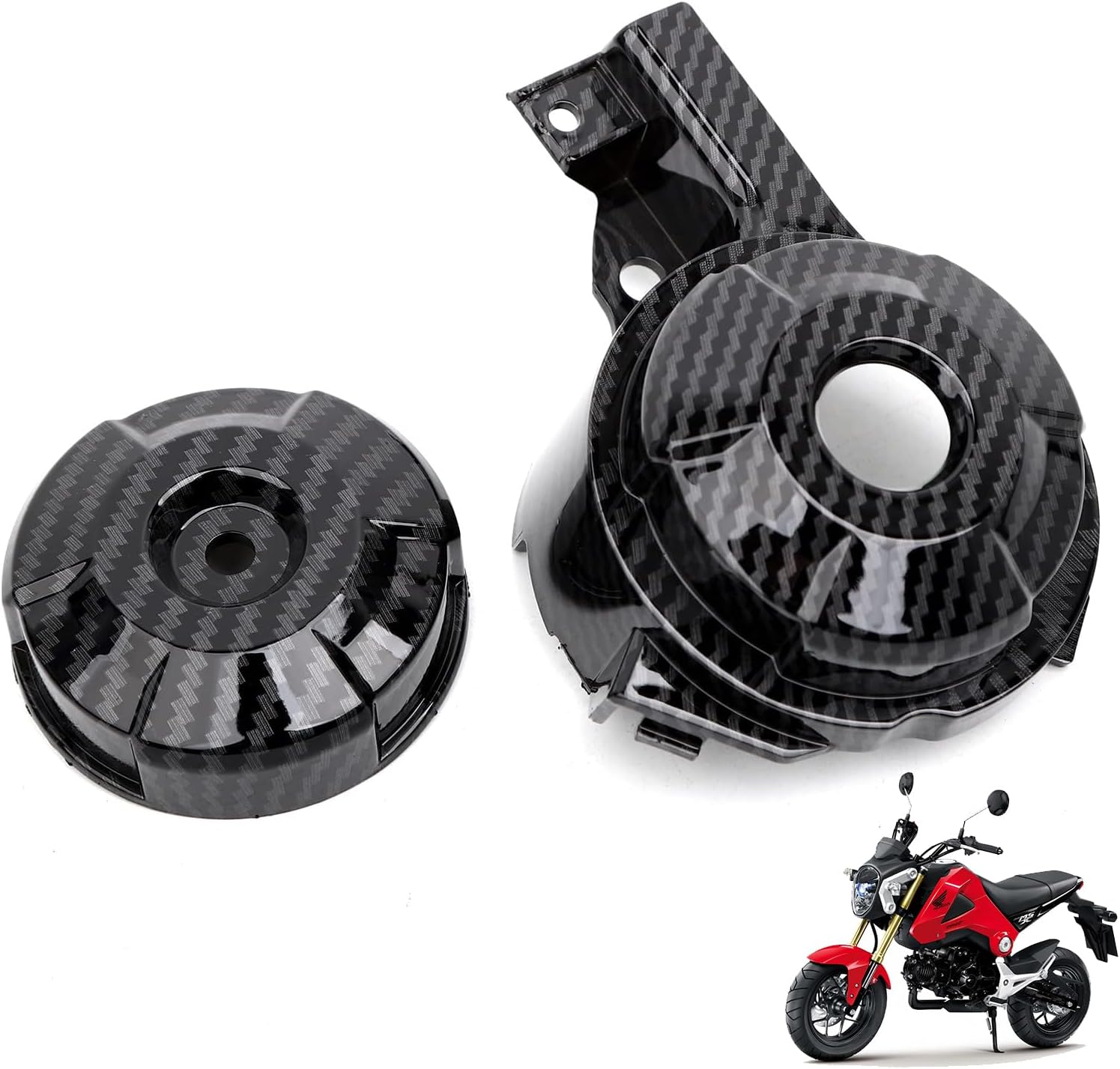Mokuo Motorcycle Carbon Fibre Round Lock Cover Fit For Honda Grom Msx125 SF 2013-2016 Fairings Kit Parts