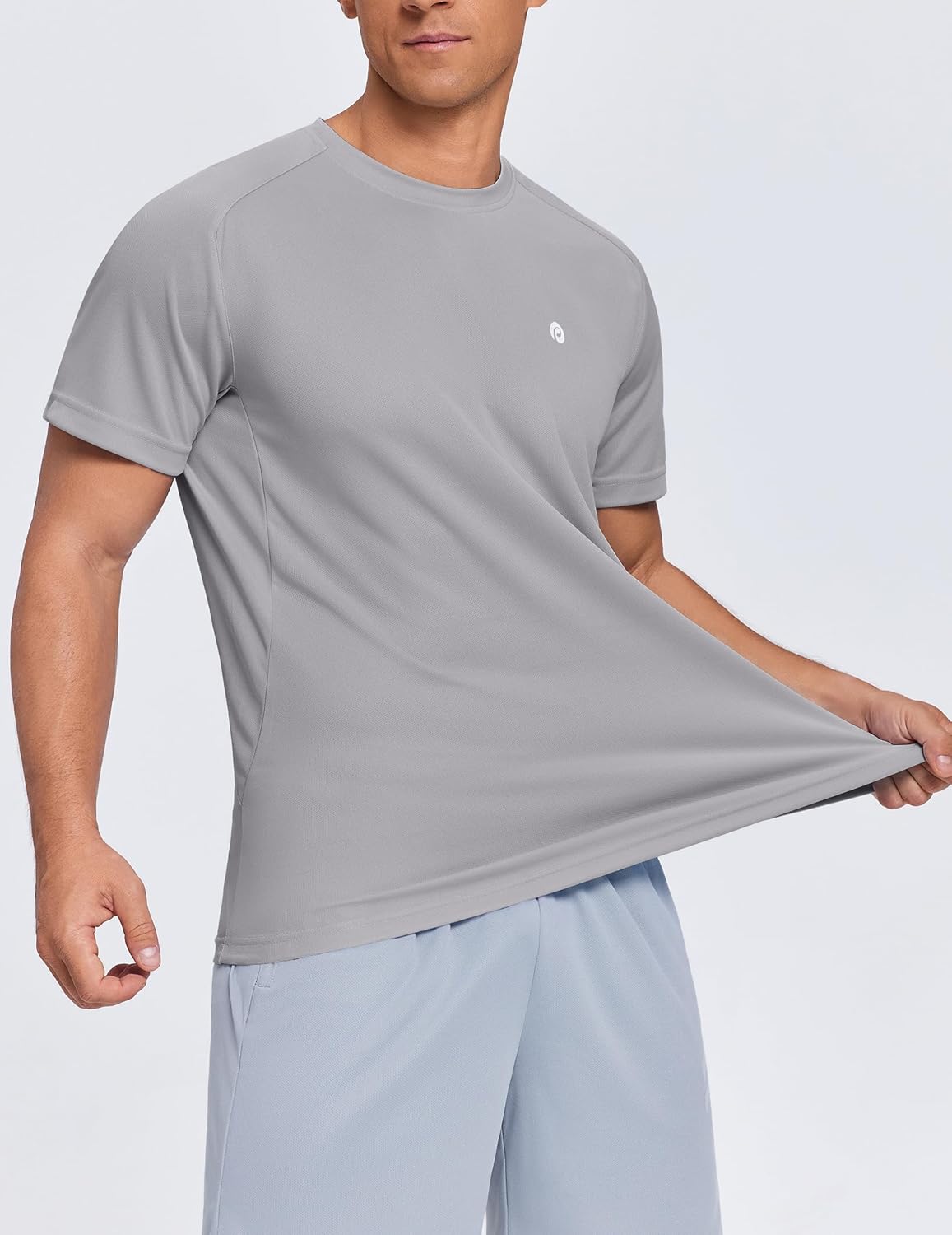 PINSPARK Men's Quick Dry Athletic Workout T-Shirts Moisture Wicking Cooling Running Shirts Short Sleeve Gym Tee