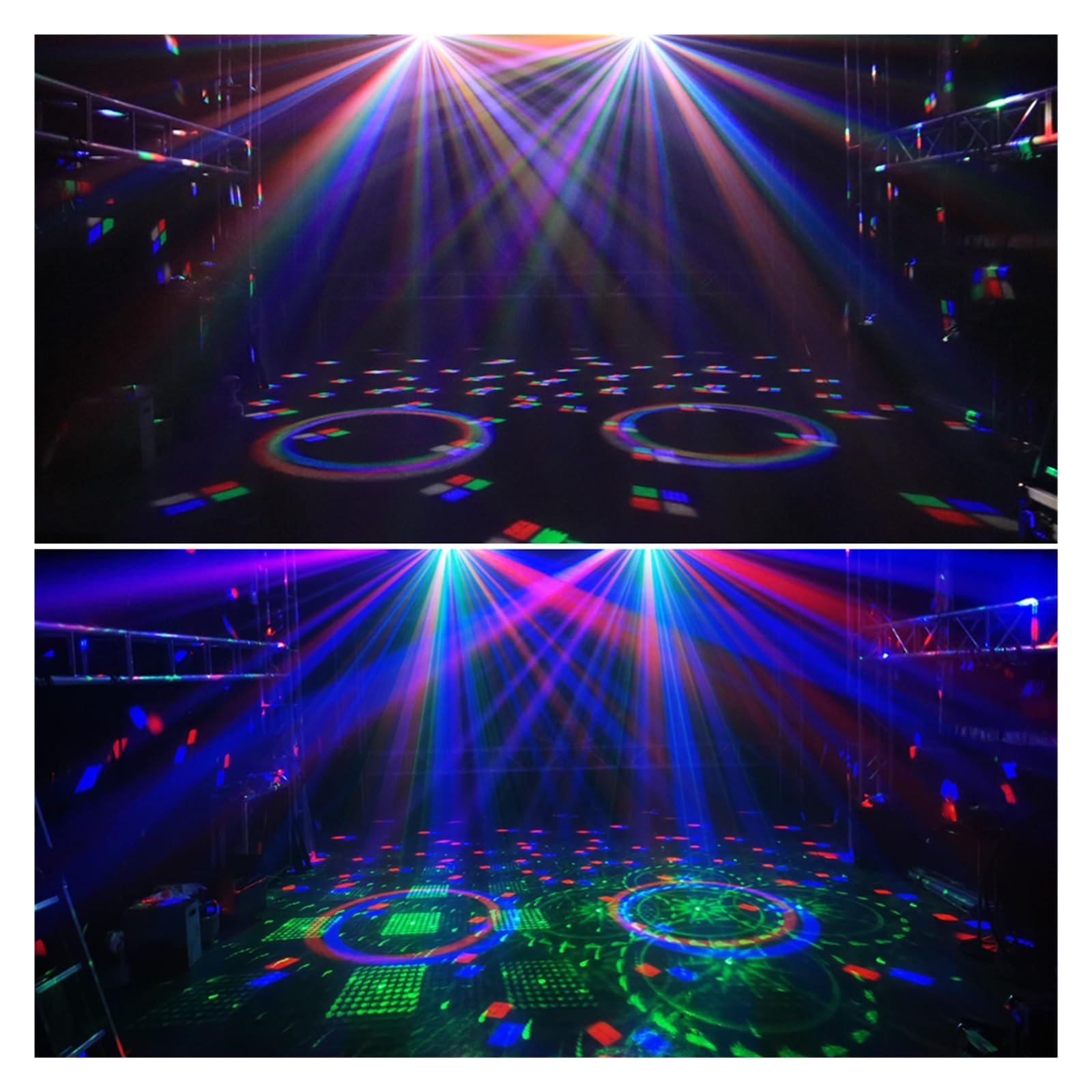 Światła imprezowe Światła imprezowe 5w1 efekty wzory RGBW LED sceniczna lampa stroboskopowa DJ Disco magiczna kula UV czarne światło na imprezę KTV Party Bar urodziny(With Remote)