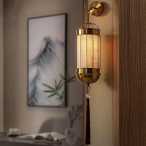 Aplique de pared dorado, apliques modernos de pared, lámparas de pared vintage con pantalla de tela, lámpara de pared de cabecera para dormitorio,