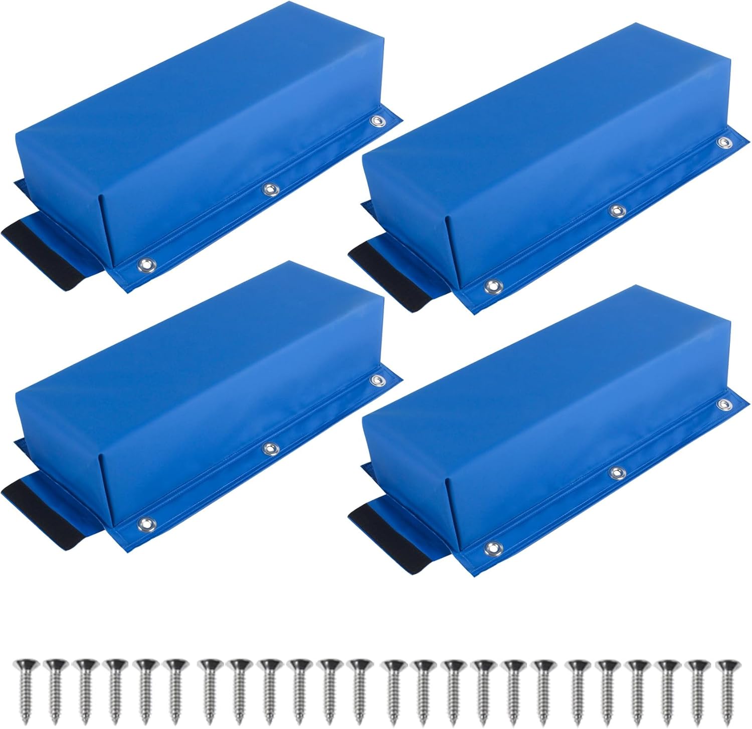 Dock Bumpers,Marine Boat Dock Bumpers Guards Total 16in/32in/48in/64in,Dock Corner Bumper,Dock Post Bumpers Boat Bumpers for Docking Piling,Screws Included(White/Blue/Black/Gray) 4 Pack Total 64 inch Blue