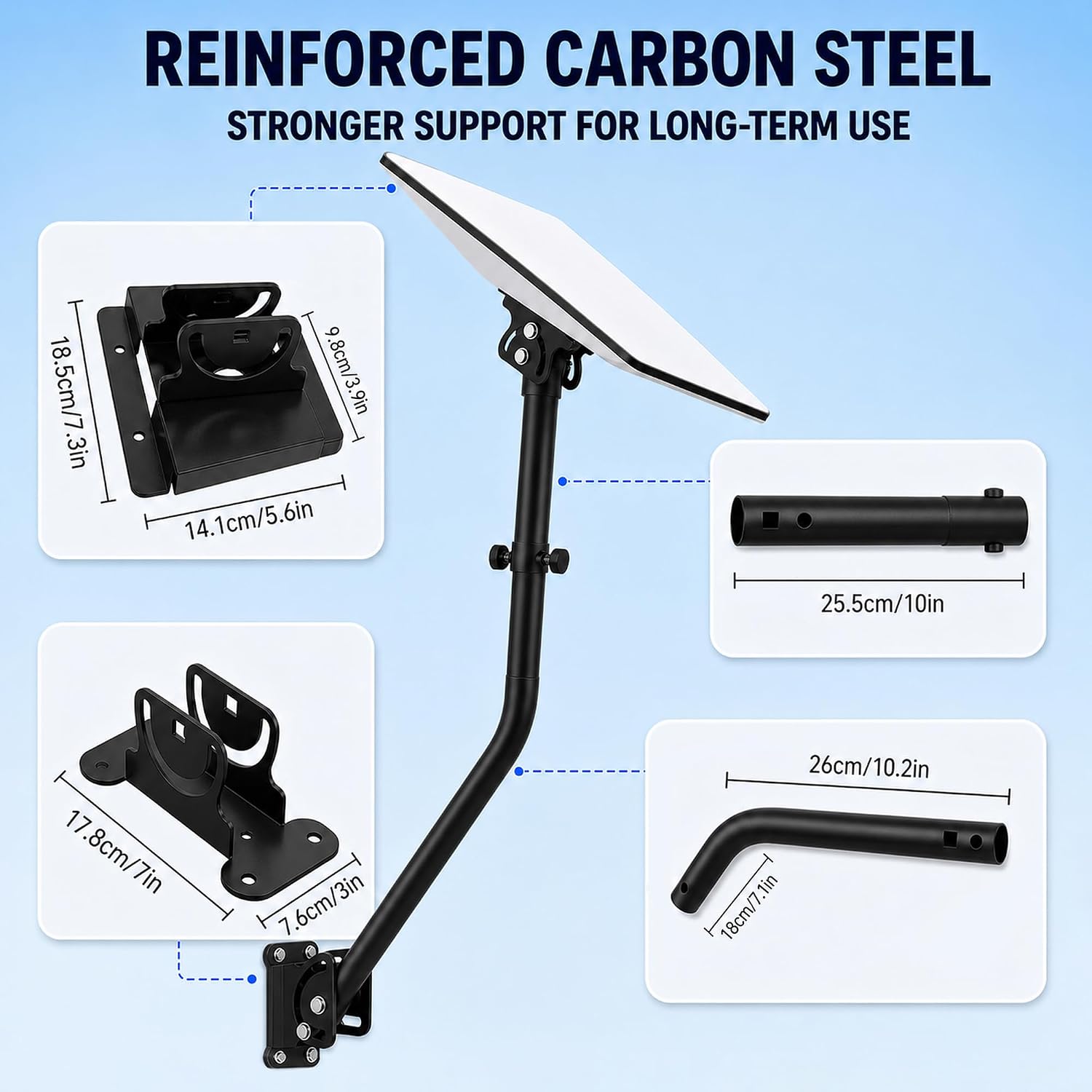 Starlink Mount, Heavy Duty Starlink Pole Mount & Roof Mount for Gen 3/4/4X