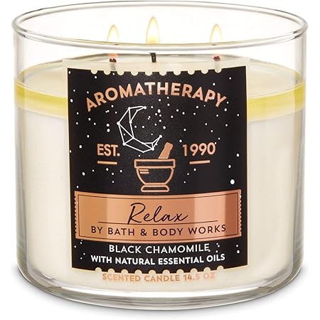 Amazon Bath Body Works バス ボディワークス アロマキャンドル アロマセラピー リラックス ブラックカモミール Aromatherapy 3 Wick Scented Candle Relax Black Chamomile 14 5oz 411g 並行輸入品 Bath Body Works キャンドル アロマキャンドル