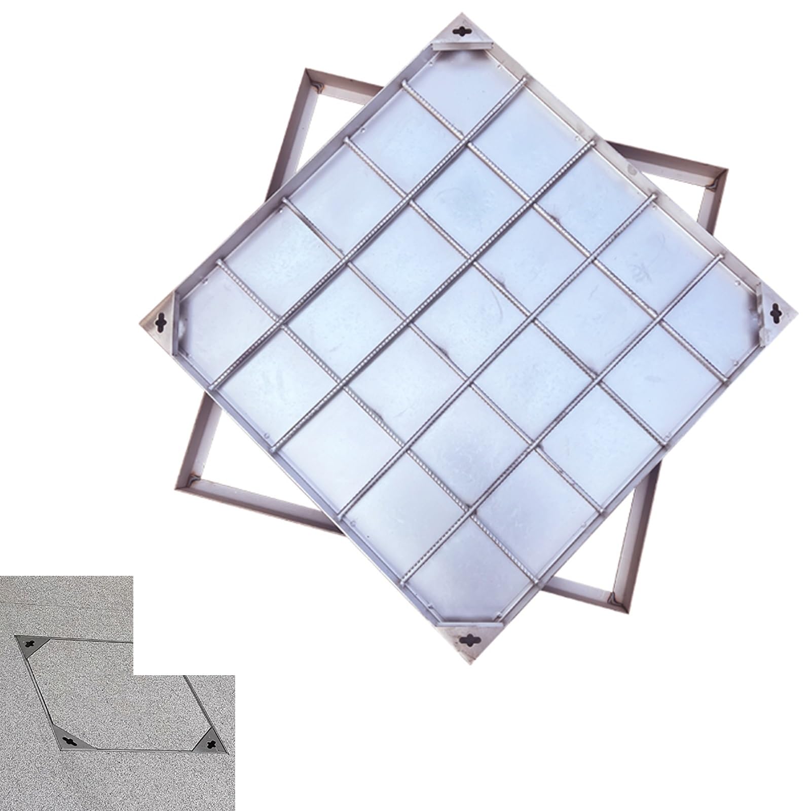 Regard carré invisible en acier inoxydable contre les trappes laides