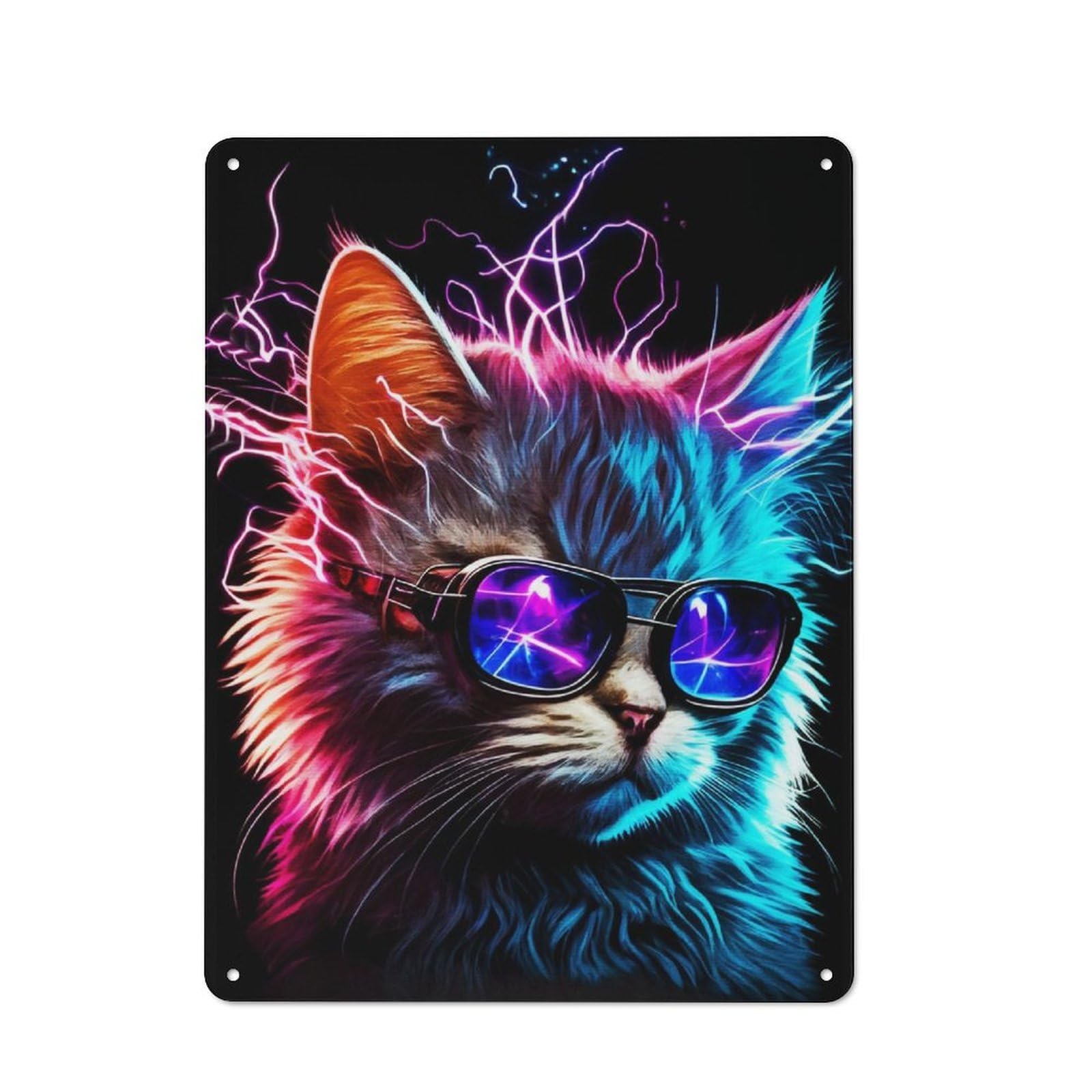 Junmoney Cat Style Tin Sign 40X30cm For Workshop Wall, Rustic Wall Decor, Suited To Workshop Decor Fans