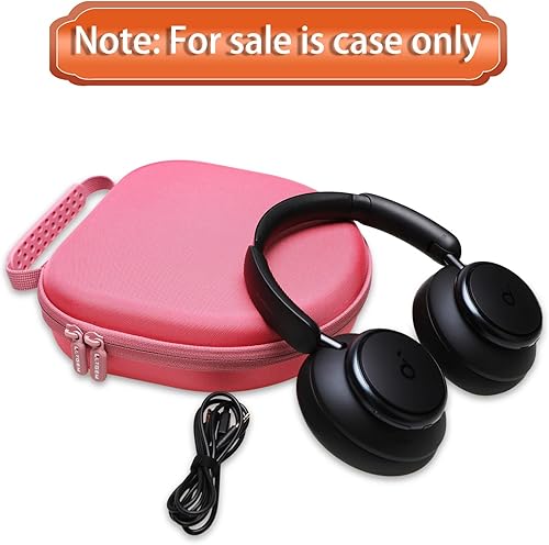 Miniatura 6 de LTGEM - Funda rígida para auriculares Anker Soundcore Space Q45  Q35 con cancelación de ruido adaptativos, bolsa protectora de almacenamiento (rosa)