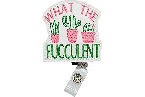 Retractable Badge Reel with Succulent Charm