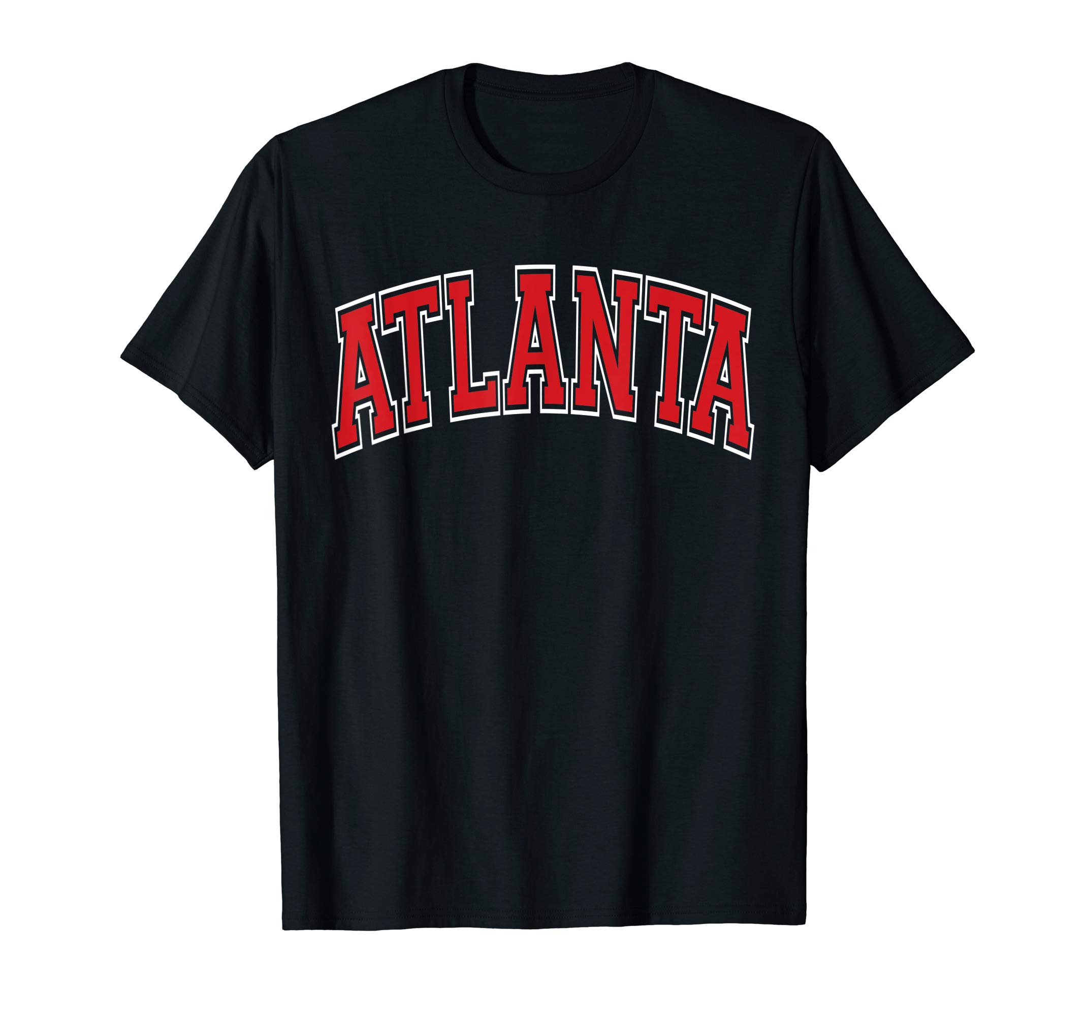 133 Apparel Atlanta GAAtlanta Arched Red Text T-ShirtOEKO-TEX STANDARD 100