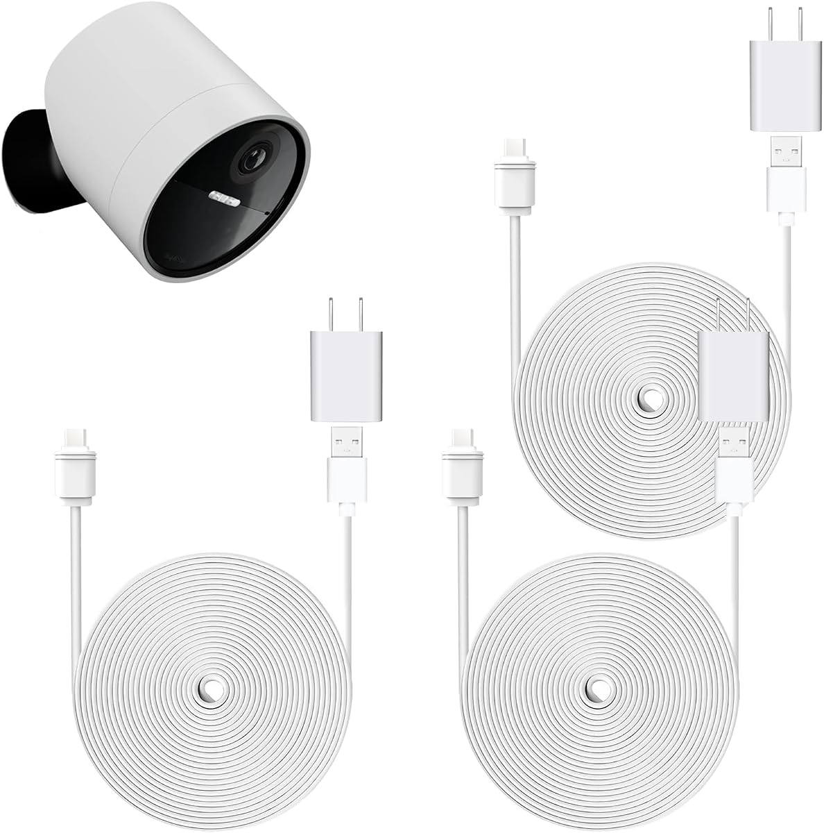 25ft/7.6m Weatherproof Outdoor Charging Micro-USB Head Cable for SimpliSafe Outdoor Security Camera Only (3)