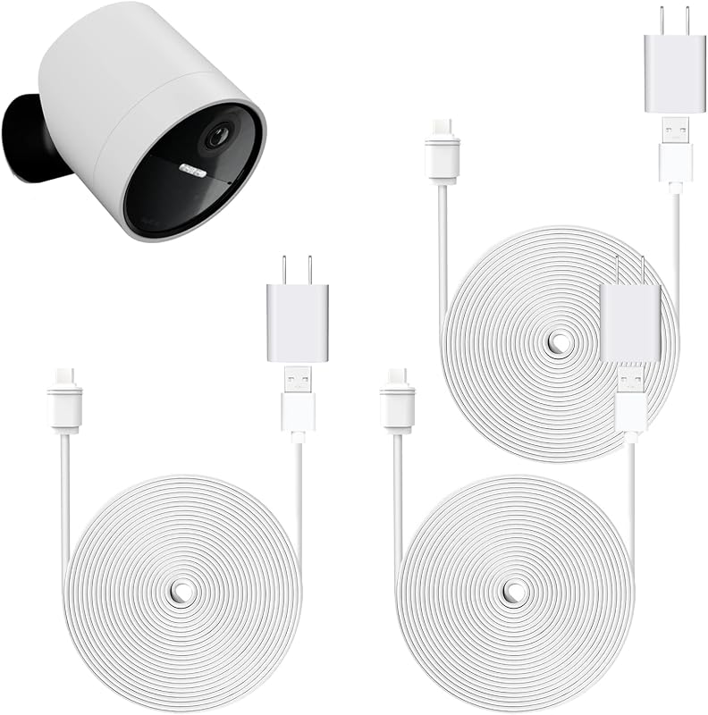25ft/7.6m Weatherproof Outdoor Charging Micro-USB Head Cable for SimpliSafe Outdoor Security Camera Only (3)