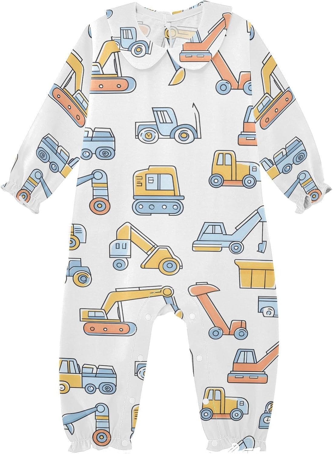 vvfelixl Baby Sleepers Construction Vehicle Long Sleeve Onesie Girl Baby Clothes for Girl Play One-piece for 0-3 months