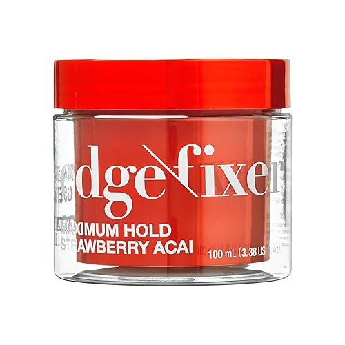 KISS COLORS & CARE Máxima fijación de bordes, fórmula de gel no grasosa infundida con biotina B7, retención de 24 horas, aroma a fresa acai, 3.38