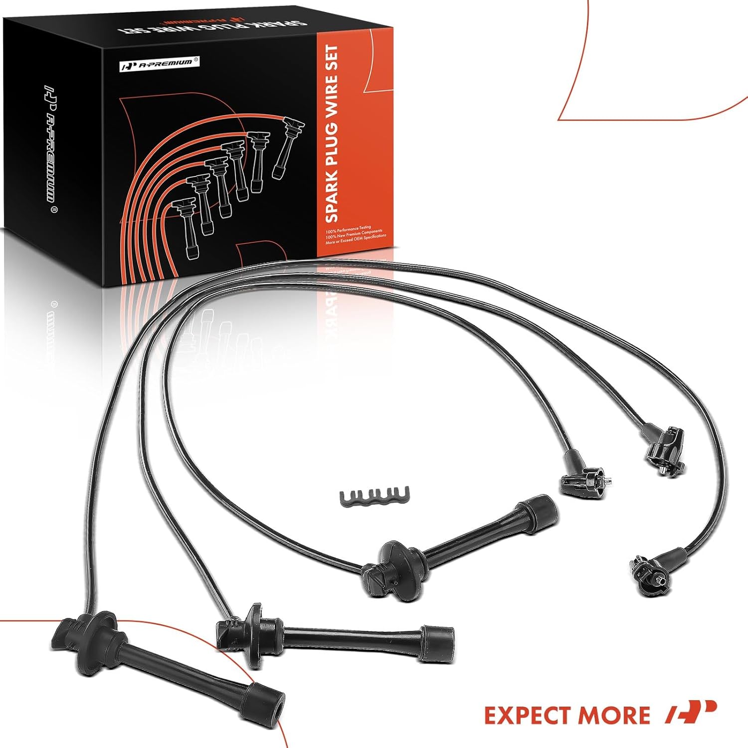 A-Premium Ignition Spark Plug Wires Set of 3 Compatible with Toyota Tundra 2000-2004, Tacoma 1995-2004, 4Runner 1996-2002, T100 1995-1998, 3.4L Naturally Aspirated