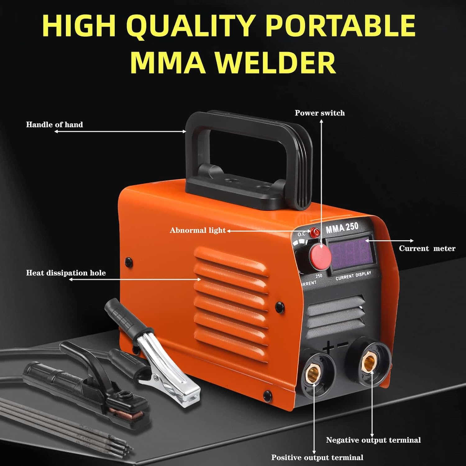 MMA250 Stick Welder Machine Mini Home Welding Machine, IGBT Inverter Welding Machine, Cooperative Control, Safety Protection, Suitable for Beginners