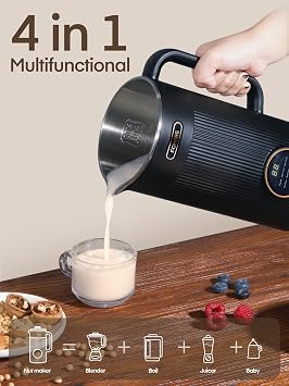 FOHERE 35oz Nut Milk Maker Machine - Automatic Plant-Based Milk Maker for Homemade Almond, Oat, Soy & Vegan Milk | 8-in-1 Dairy-Free Beverage Maker with 12H Smart Timer & Self-Cleaning