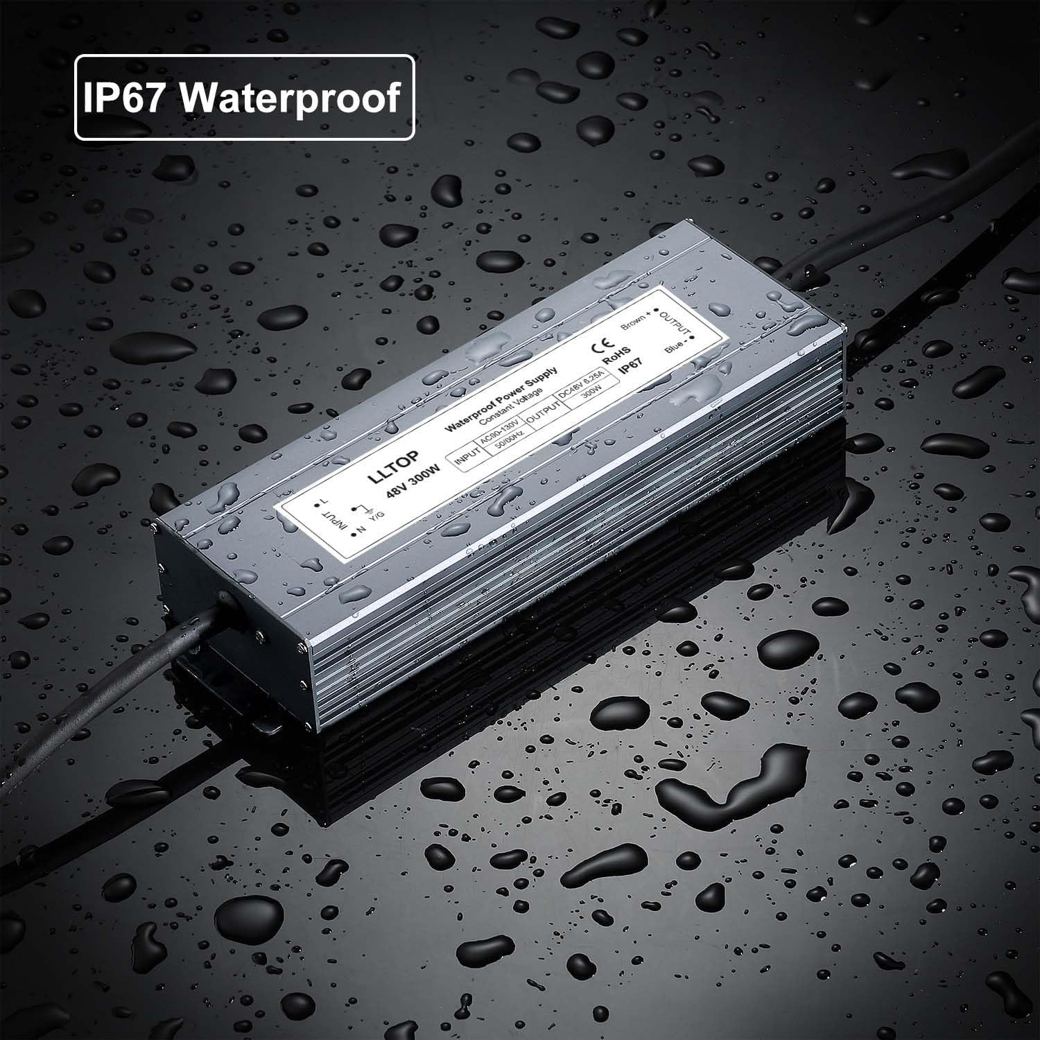 48v DC Power Supply 300w 6.25A Waterproof AC110v/120v to 48vdc Converter Constant Voltage Outdoor Transformer for Pump Humidifier LED Lights