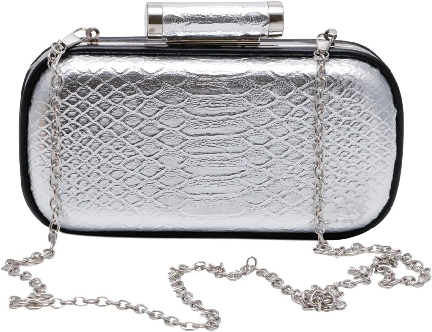 Women Snakeskin Mini Glittering Rigid handbag Rhinestone Party Clutch Purse(S)