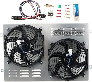 Aluminum Radiator Shroud Electric Fan for 1967-1970 1968 1969 Ford Mustang Ranchero Fairlane Torino Ltd V8 67 68 69 70