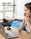 Koonie Clip-on Fan, USB-C Powered, Black, 3 Speeds, 4.2 m/s, 35dB Quiet, 828 CFM, Aircraft Turbine Modeling, 4.8in Size, Office Use gallery image