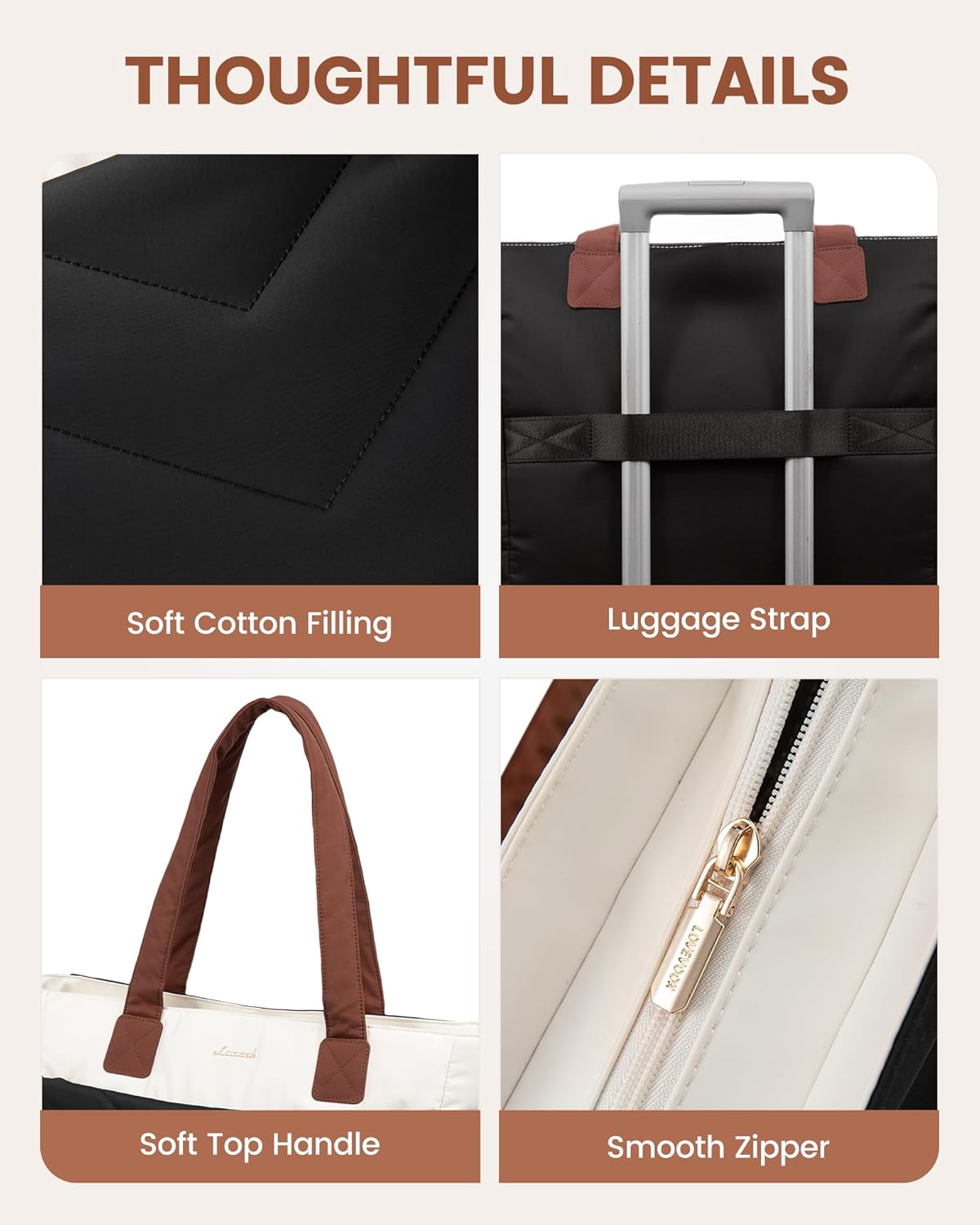 LOVEVOOK Tote Bag for Women, Puffer Work Travel Handbag with Zipper for Teacher Nurse, Quilted Cute Laptop Shoulder Gym Bag