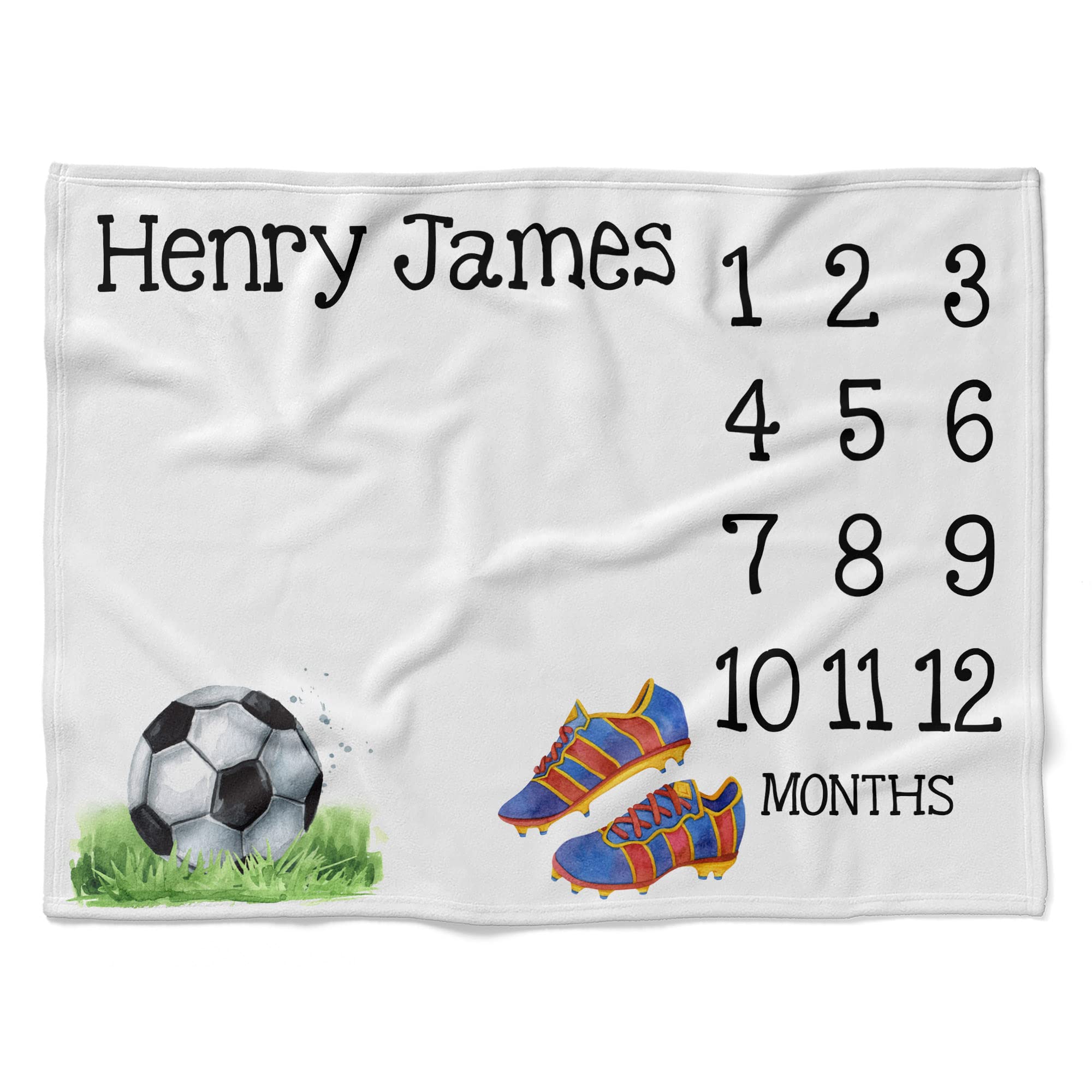 Yingd Men's Personalized Baby Sports Blanket,Soccer Sports Baby Blanket,Sports Baby Blankets For Boys,Infant Sports Blanket,Receiving Blankets Boy Sports,Sports Plush Blanket,Boys Sports Milestone Blanket