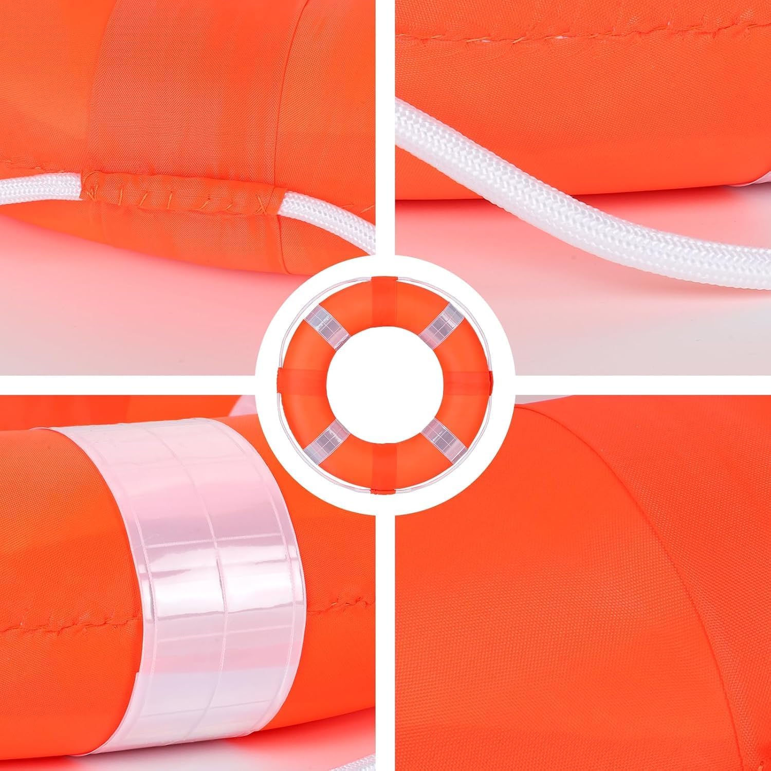 20 Inch Swimming Foam Ring, Pool Safety Throwing Ring With Perimeter Rope, Wall Decoration