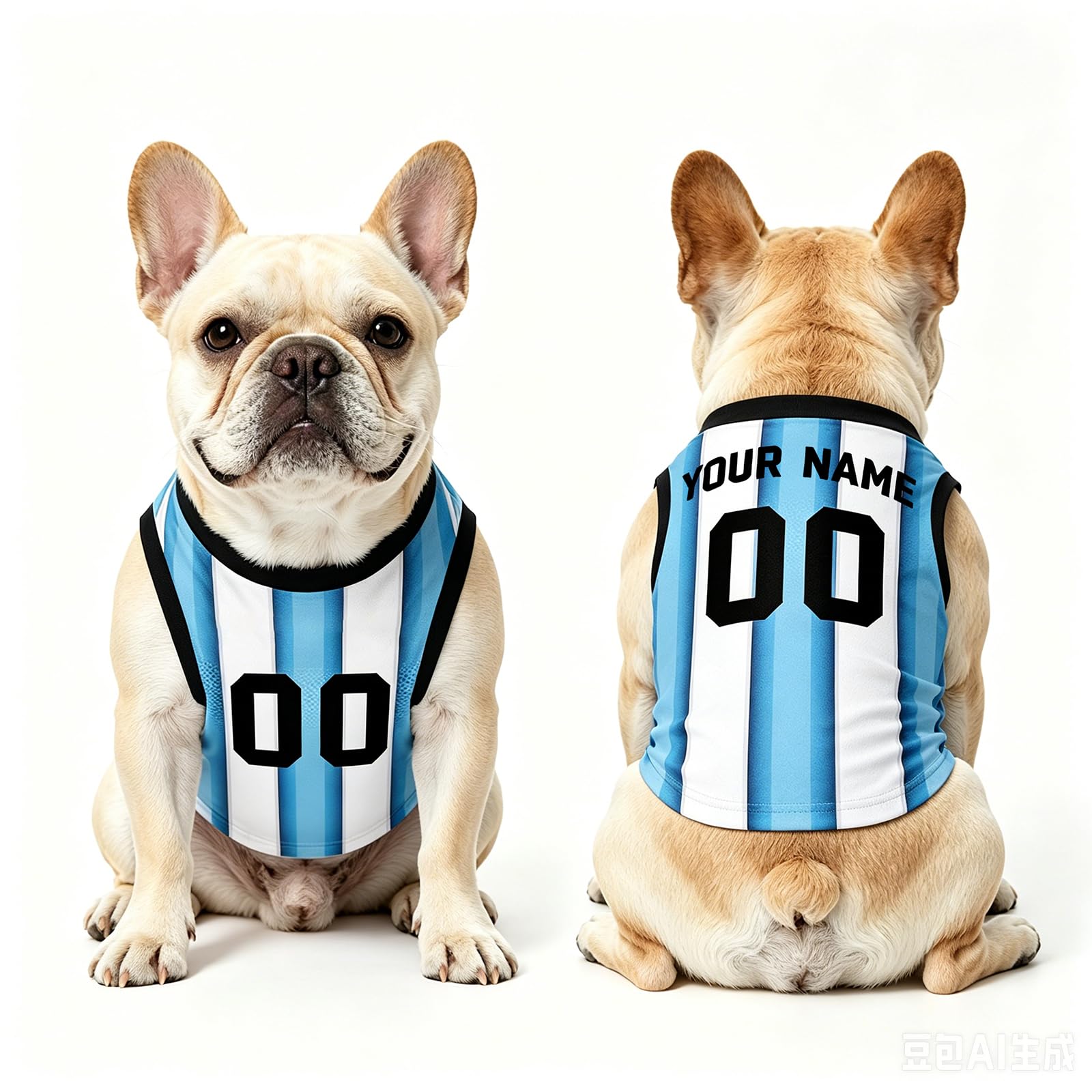 Personalised Dog Tshirt with Name & Number, Custom 2026 World Cup Football Dog Jerseys, Dog Outfit for Small Medium Dogs, B