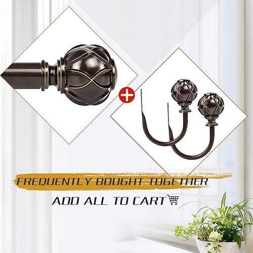 Miniatura 7 de KAMANINA - Soportes decorativos para cortinas con ganchos de amarre con tornillos de montaje en pared, remates de textura de red para cortinas