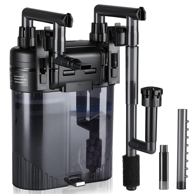 Filtro externo para aquário hygger com filtragem em 4 estágios, 7 W, Grande (75,7–151,4 L)