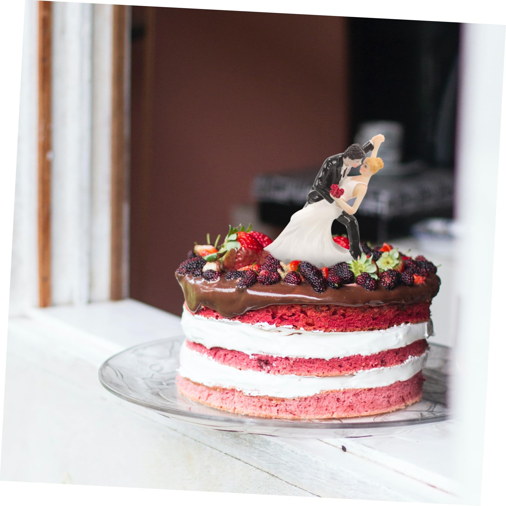Elegante Decorazione per Torta Nuziale in Resina Topper Decorativo per Torta Nuziale per Occasioni Speciali