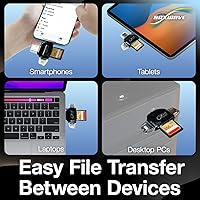 Vista 7 de BoxWave Smart Gadget Compatible with Chuwi LarkBook - AllReader SD Card Reader, microSD Card Reader SD Compact USB - Jet Black