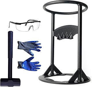 TIMBERBLAST Series Log Splitter - Heavy Duty High Carbon Steel Manual Wood Splitter with Safety Features and Kindling Splitter | Complete Firewood Splitting Kit: Splitter + Hammer + Gloves + Glasses