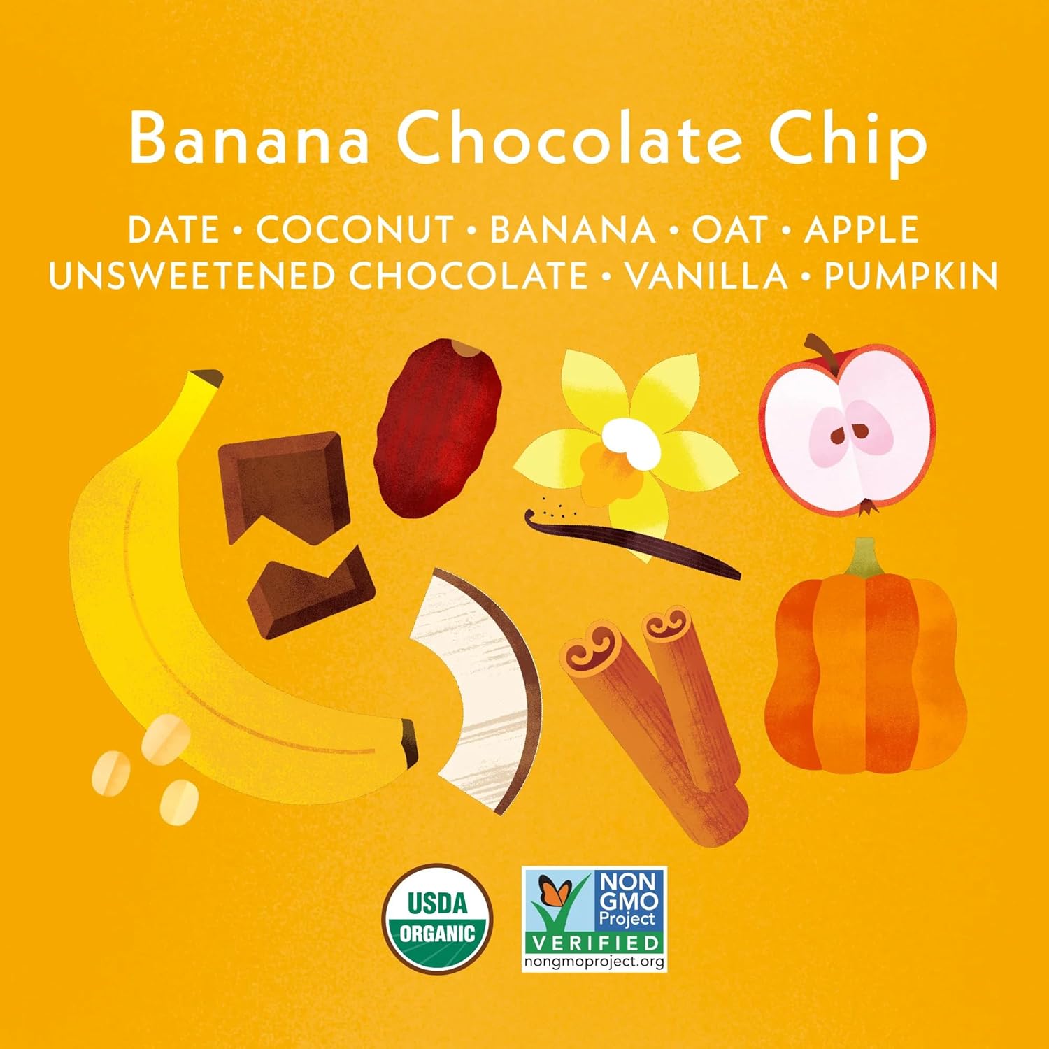 Once Upon a Farm | Organic Banana Chocolate Chip Soft Baked Bar | Chocolate, Banana, Vanilla & Oats | Made with Real Fruit & Veggies | No Added Sugar | 8 Boxes