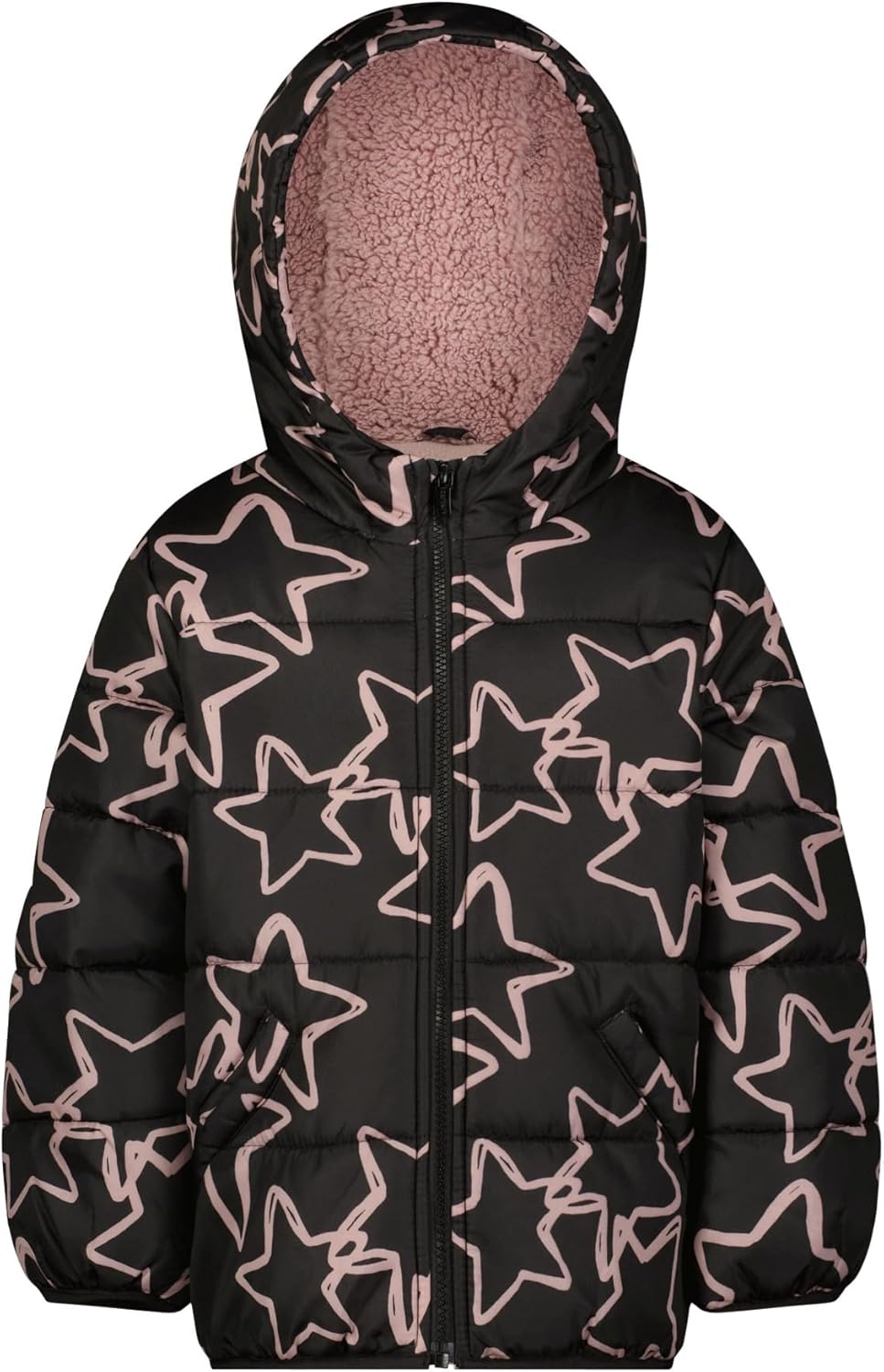 Carter's Girls' Winter Coat Puffer Jacket with Sherpa Lined Hood