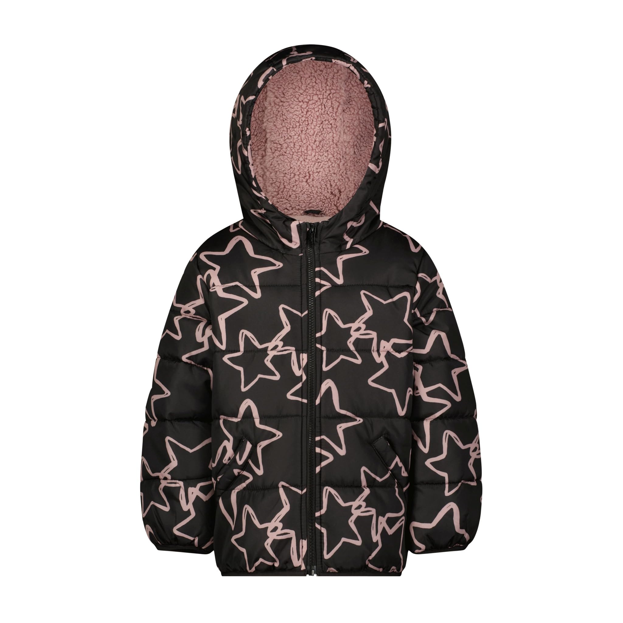 Carter's Girls' Winter Coat Puffer Jacket with Sherpa Lined Hood