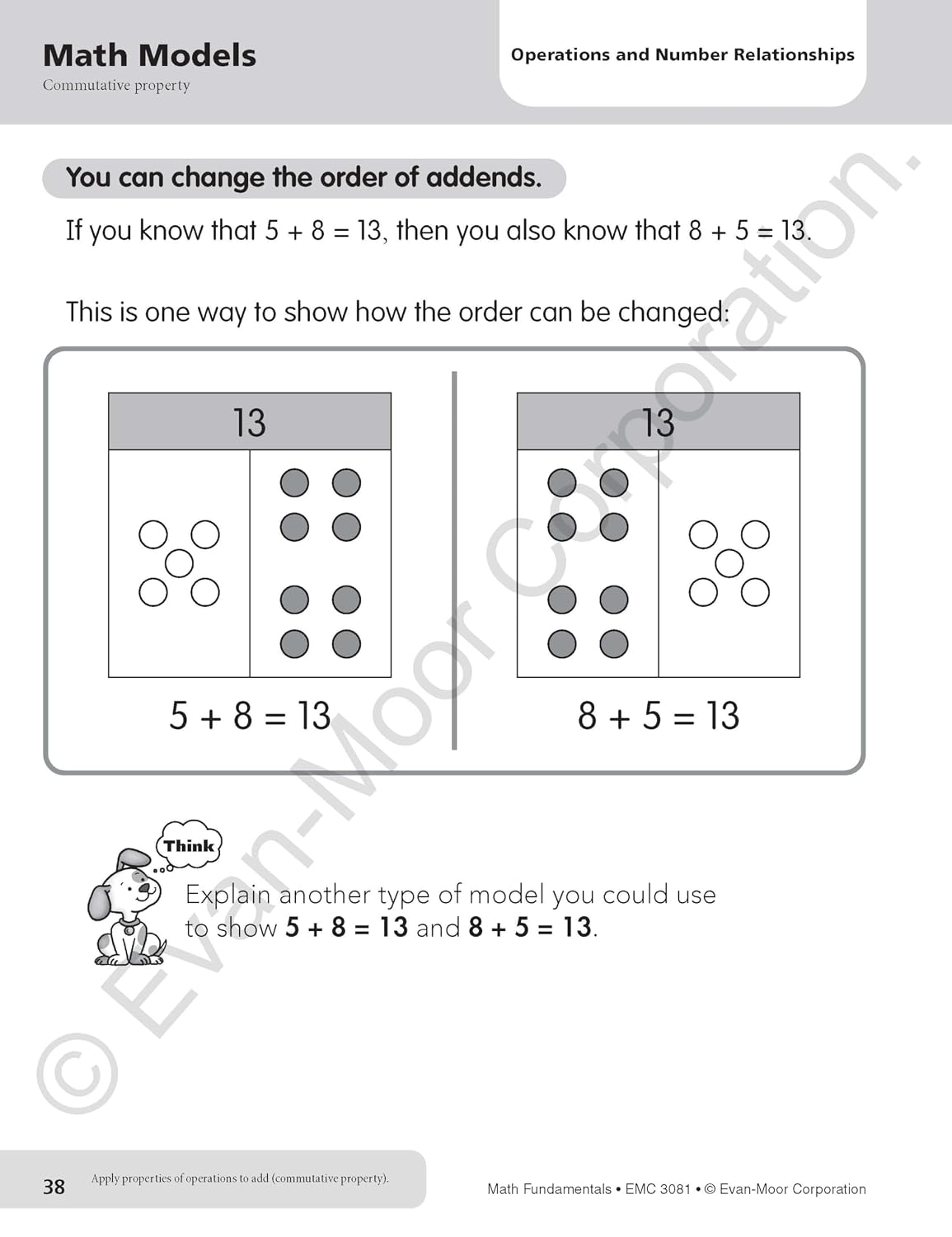 Evan-Moor Math Fundamentals Workbook, Teacher Reproducibles, 224 Pages, Grade 1