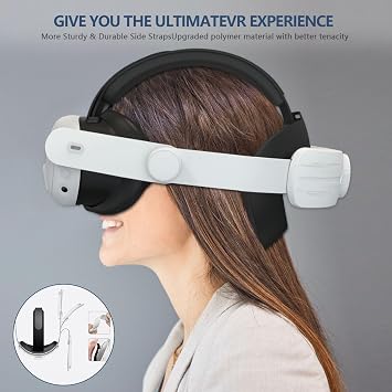 Head Strap Compatible with Meta Quest 3/3s, Adjustable Elite Headstrap Design for Meta Quest 3/3s VR Accessories,(Black)
