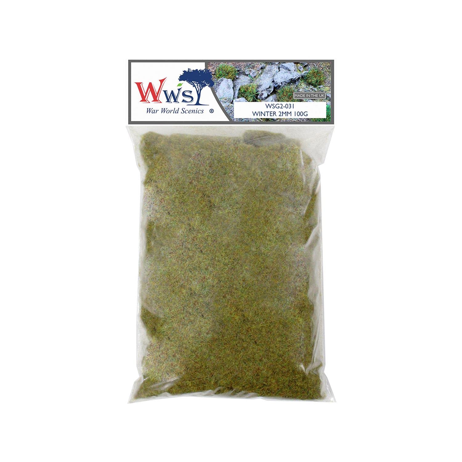 WWScenics | 2mm Winter Static Grass | 100g | WSG2-031 | Realistic Model Scenery Material