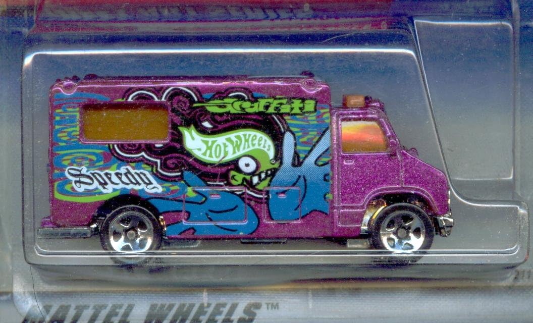 Hot Wheels Mattel 1999 1:64 Scale Street Art Series Purple Ambulance Die Cast Car 3/4