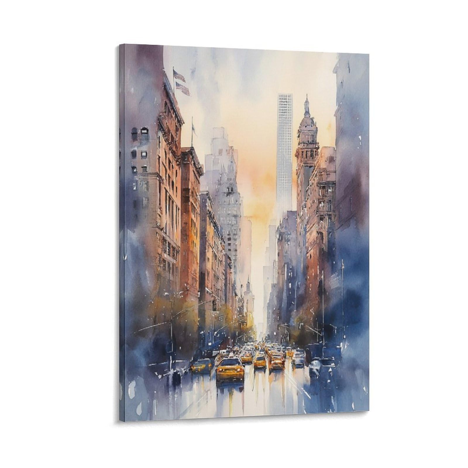 XWYMXZ Los Angeles Watercolor 20x30inch(50x75cm) Vintage Travel Poster Watercolor Canvas Art