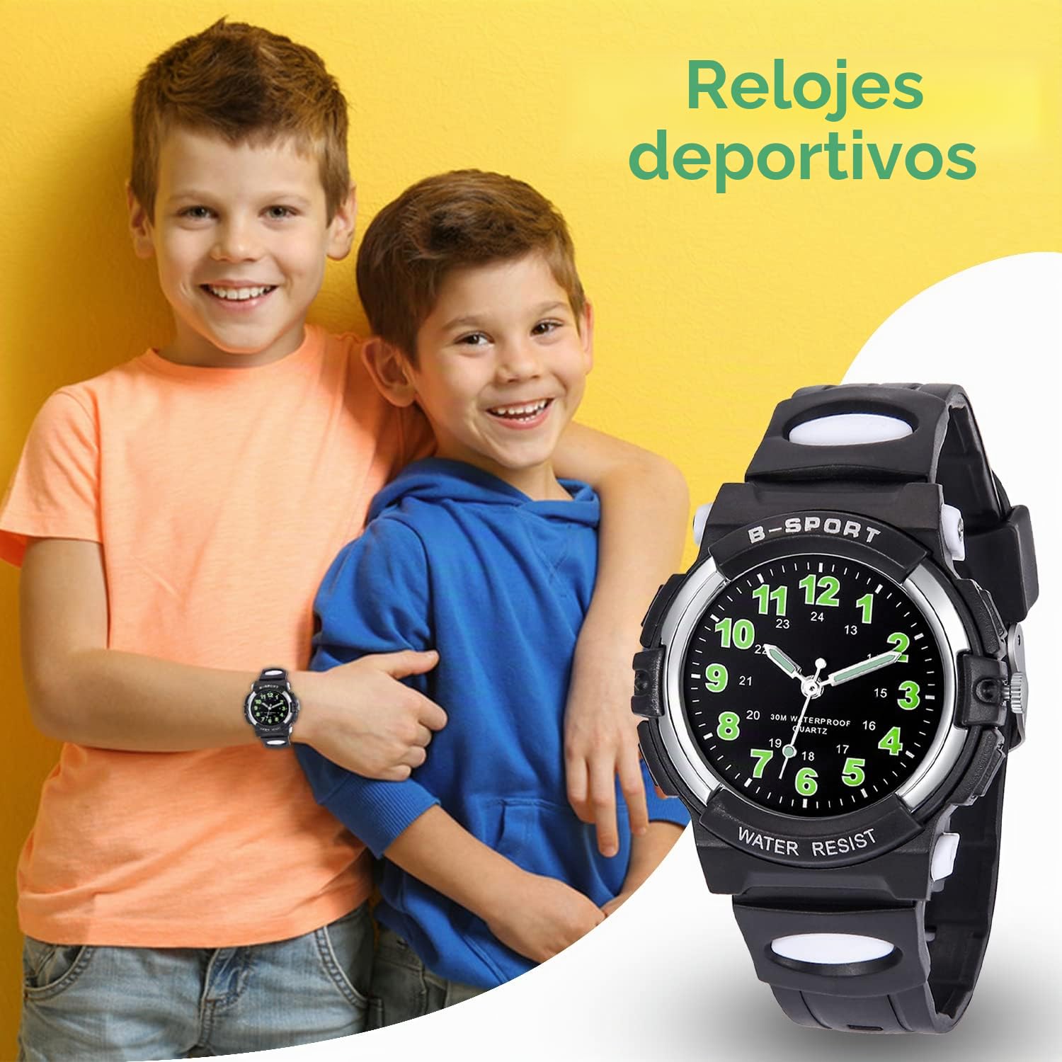 Reloj Analógico para Niños,Niña,3ATM Resistente al Agua, Fácil de Leer,Reloj de Enseñanza,Reloj de Pulsera de Banda Suave para Chico Chica