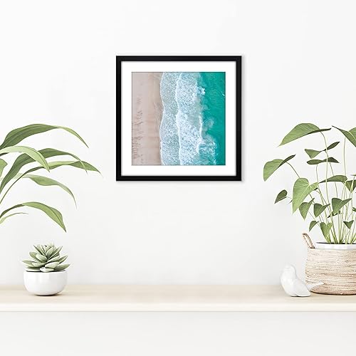 Miniatura 4 de Americanflat Marco de fotos negro de 11 x 11 pulgadas, para fotos de 8 x 8 pulgadas con paspartú o marco de 11 x 11 pulgadas sin paspartú, marco de