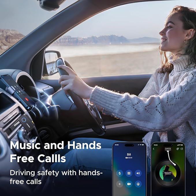 Receptor Bluetooth 6.0 para Coche con LDAC, Cancelación de Ruido AI miniatura 6