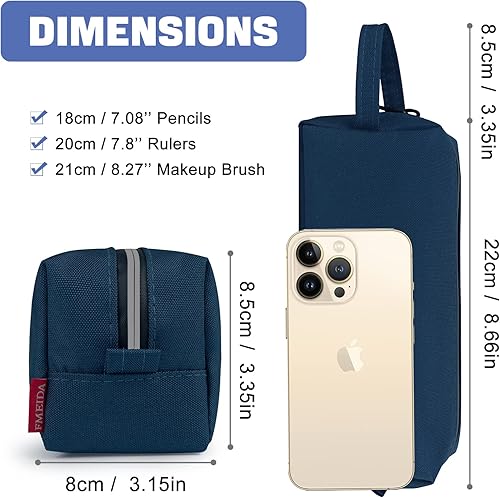 Miniatura 63 de Fmeida Estuche para lápices estético, bolsa de lápices de gran capacidad, estuche portátil para bolígrafos, oficina, papelería, bolsa de maquillaje