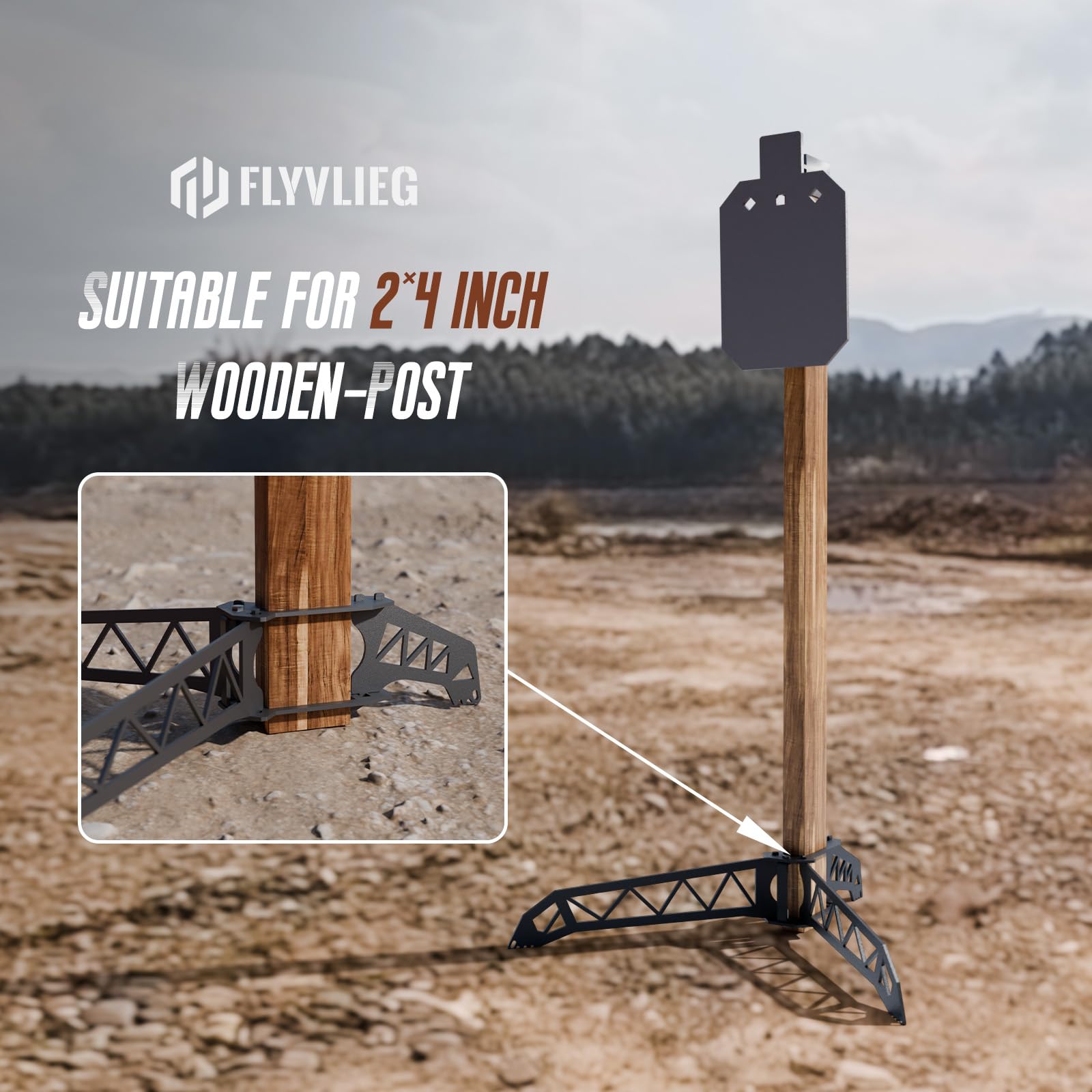 Snapklik.co : Highwild 2x4 Target Stand Base For AR500 Steel Shooting Targets