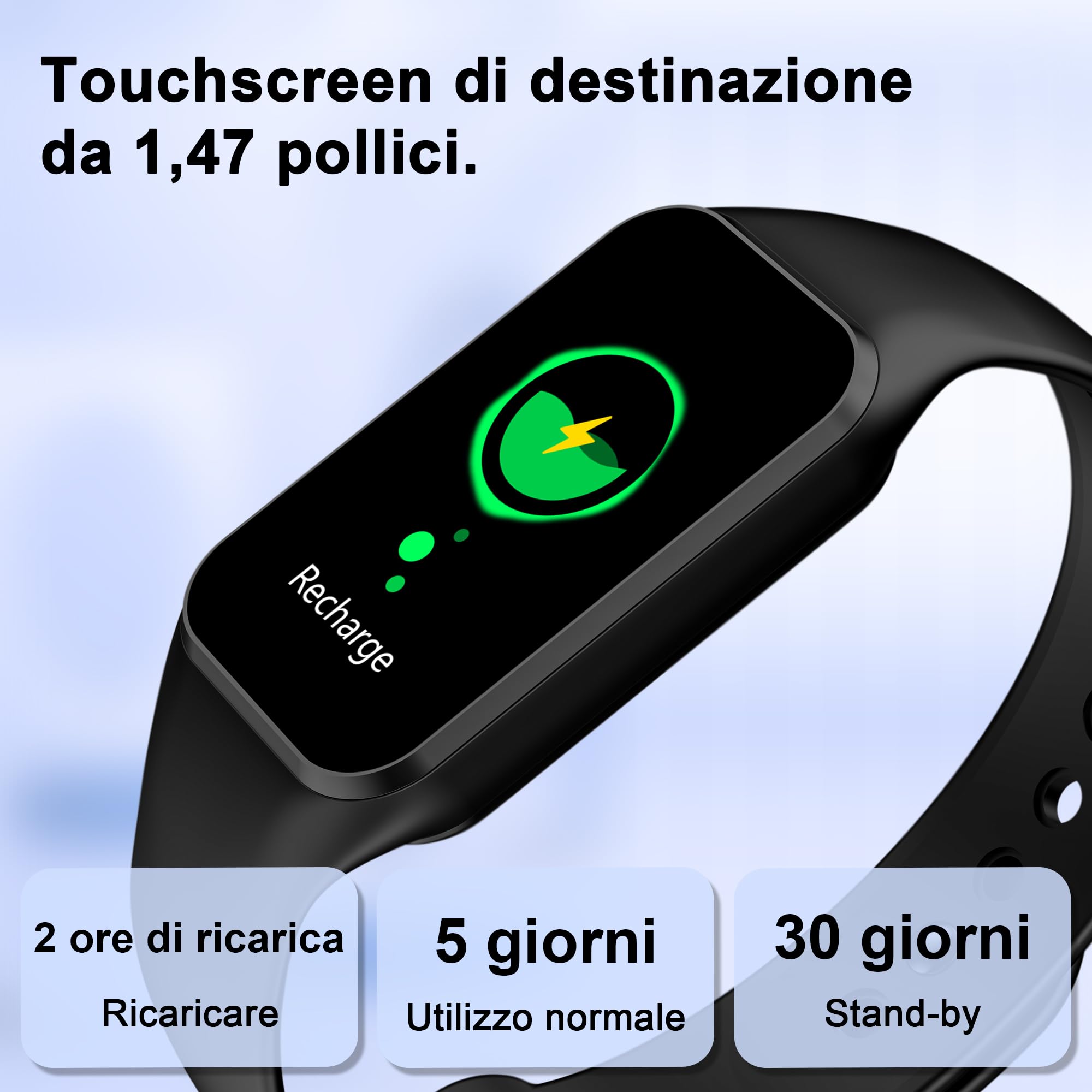 FeipuQu Smartwatch Uomo Donna, IP68 Impermeabil con Cardiofrequenzimetro/SpO2/Sonno/Contapassi, Notifiche Smart Watch Orologio Fitness Activity Tracker per iOS Android